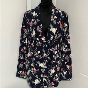 Lane Bryant Floral Blazer - Navy and Red